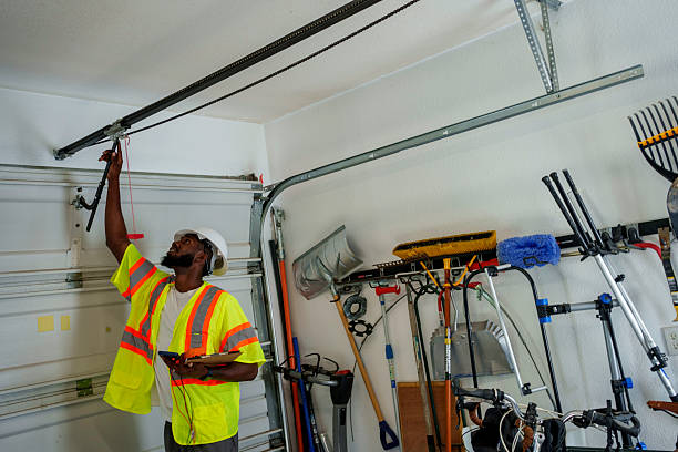 Professional Garage Door Panel Replacement technician working in Clear Lake, WI
